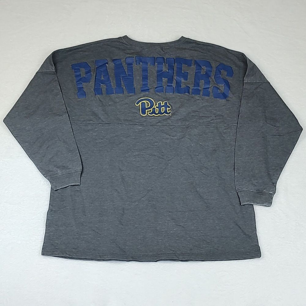 chicka-d Pitt Panthers Spirit Jersey Oversized Long Sleeve Gray Womens‎ XL NWT - Picture 2 of 10
